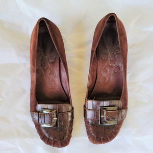 CLARKS Artisan Brown Suede Driving Shoes 7.5